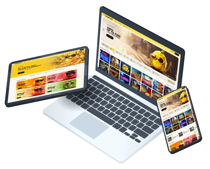 FatFruit Casino site on laptop, tablet and phone